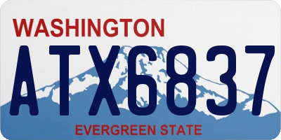WA license plate ATX6837