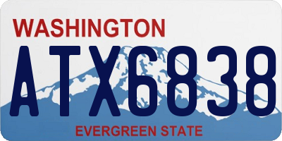 WA license plate ATX6838