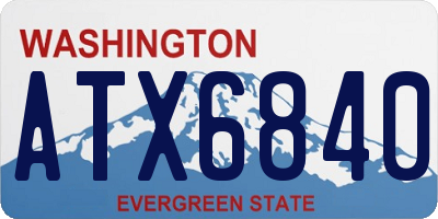 WA license plate ATX6840
