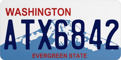 WA license plate ATX6842
