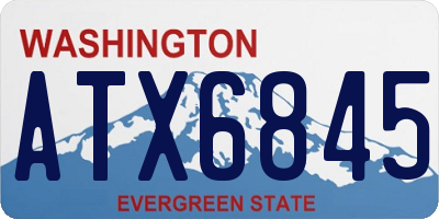 WA license plate ATX6845