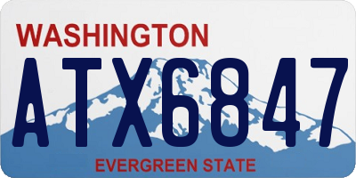 WA license plate ATX6847