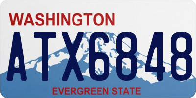 WA license plate ATX6848