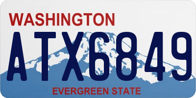 WA license plate ATX6849