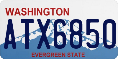 WA license plate ATX6850