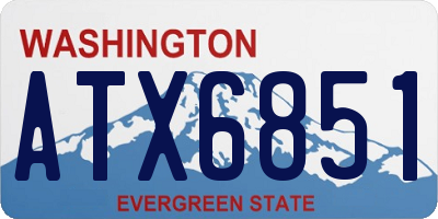 WA license plate ATX6851