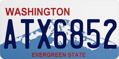 WA license plate ATX6852