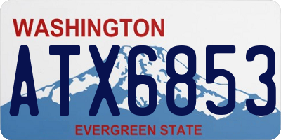 WA license plate ATX6853
