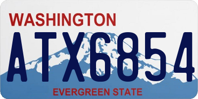 WA license plate ATX6854
