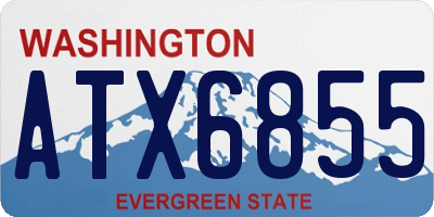 WA license plate ATX6855