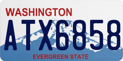 WA license plate ATX6858
