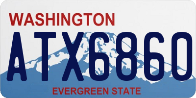 WA license plate ATX6860