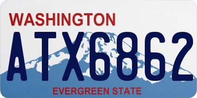WA license plate ATX6862