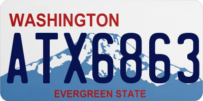 WA license plate ATX6863