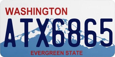 WA license plate ATX6865