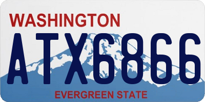 WA license plate ATX6866