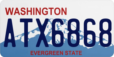 WA license plate ATX6868