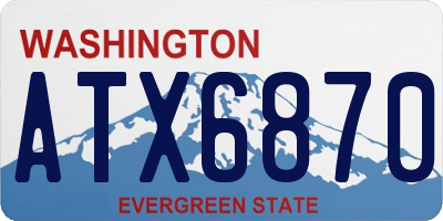 WA license plate ATX6870