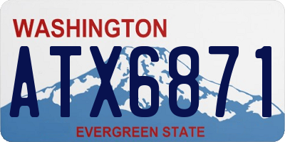 WA license plate ATX6871