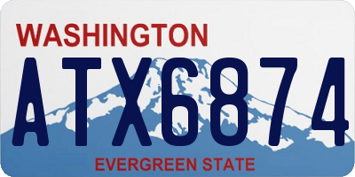 WA license plate ATX6874