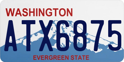 WA license plate ATX6875