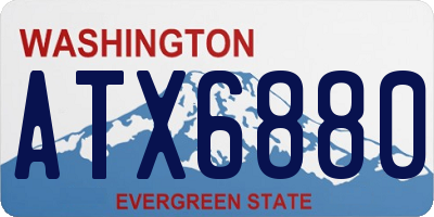 WA license plate ATX6880