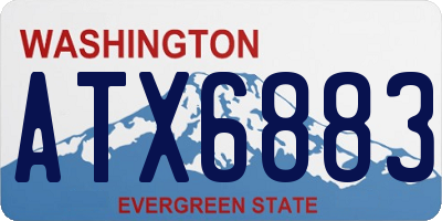WA license plate ATX6883