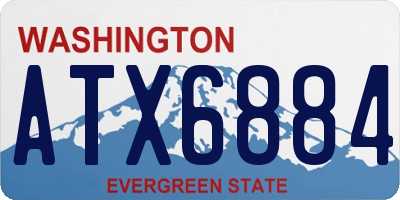 WA license plate ATX6884