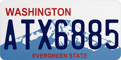 WA license plate ATX6885