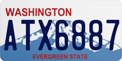 WA license plate ATX6887
