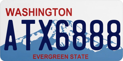 WA license plate ATX6888