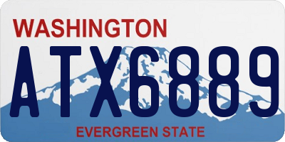 WA license plate ATX6889