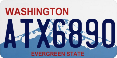 WA license plate ATX6890