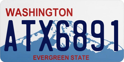 WA license plate ATX6891