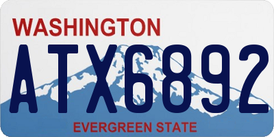 WA license plate ATX6892
