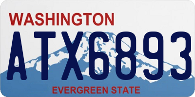 WA license plate ATX6893