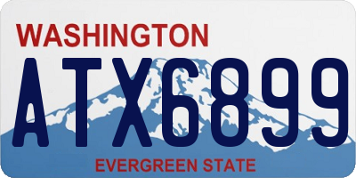 WA license plate ATX6899