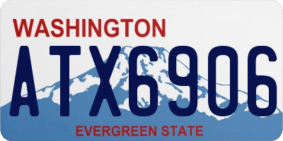 WA license plate ATX6906