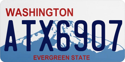 WA license plate ATX6907