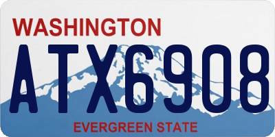 WA license plate ATX6908