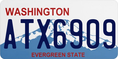 WA license plate ATX6909