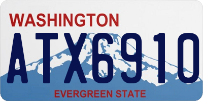 WA license plate ATX6910