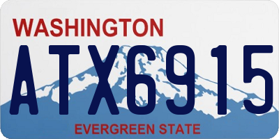 WA license plate ATX6915