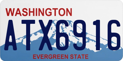 WA license plate ATX6916