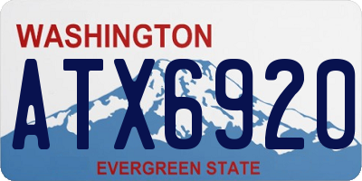 WA license plate ATX6920