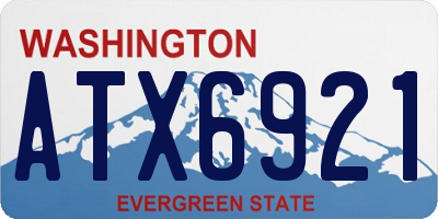 WA license plate ATX6921