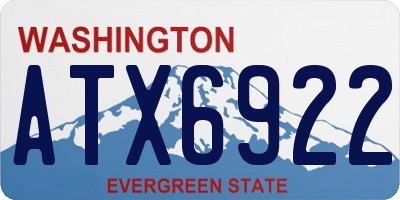 WA license plate ATX6922