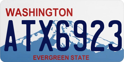 WA license plate ATX6923