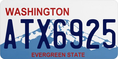 WA license plate ATX6925