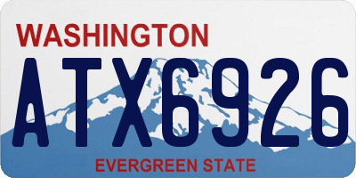 WA license plate ATX6926